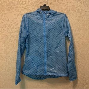 Nike Vapor Cyclone Running jacket - blue with black polka dots - Women Small
